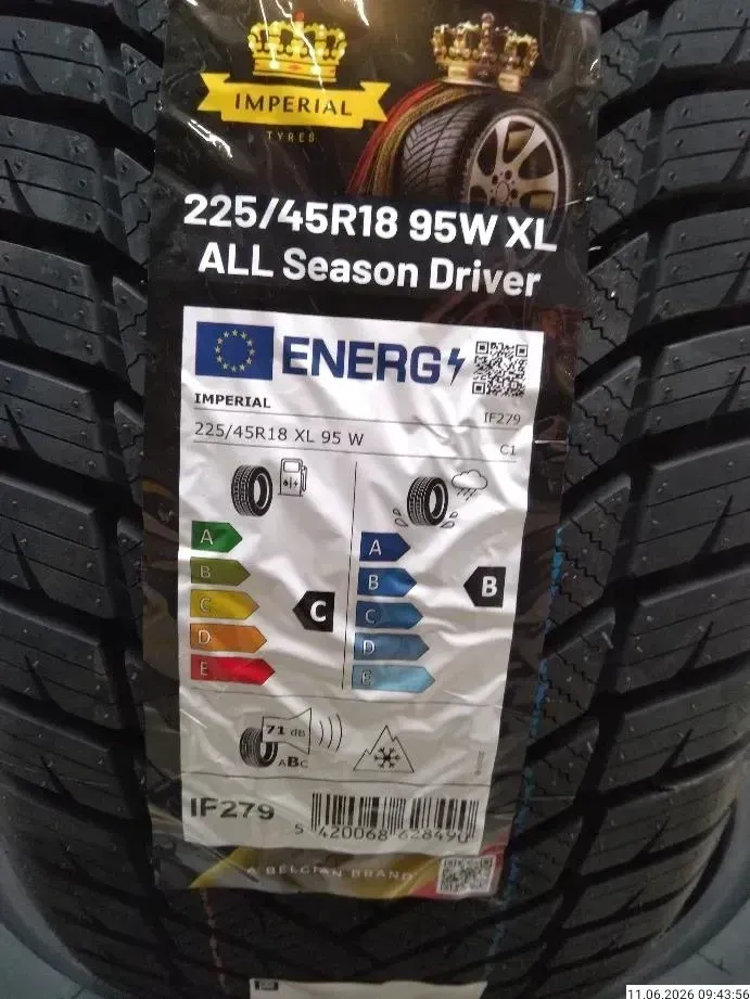 4x Allwetterreifen 225/45z R18 95w Imperial All Season Driver DOT 0626 7mm - Bild 1