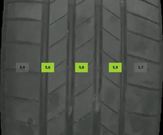 4x Sommerreifen 235/55 R17 103H Bridgestone Turanzat005 DOT 2521/2321 5-6mm - Bild 7